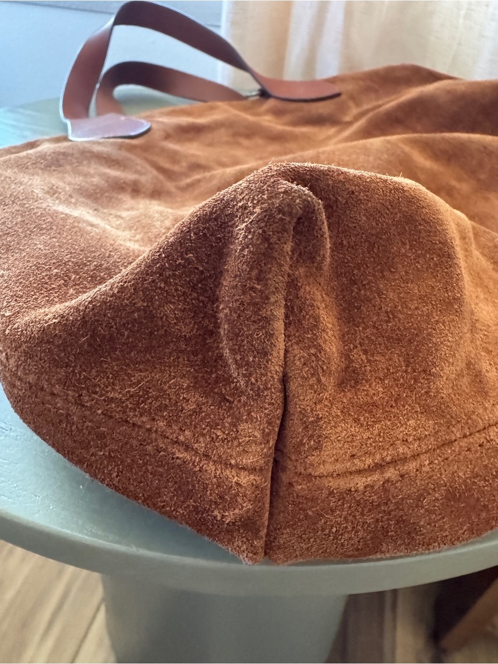 Brown Suede "Charlie" Tote Bag - Picture 10 of 12